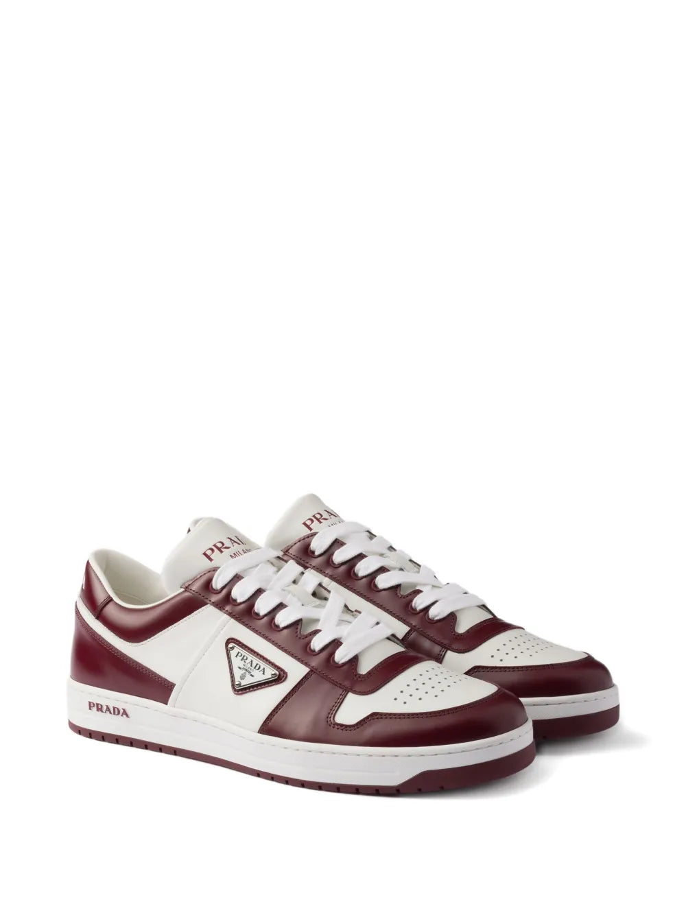 Prada Downtown Panelled Leather Sneakers