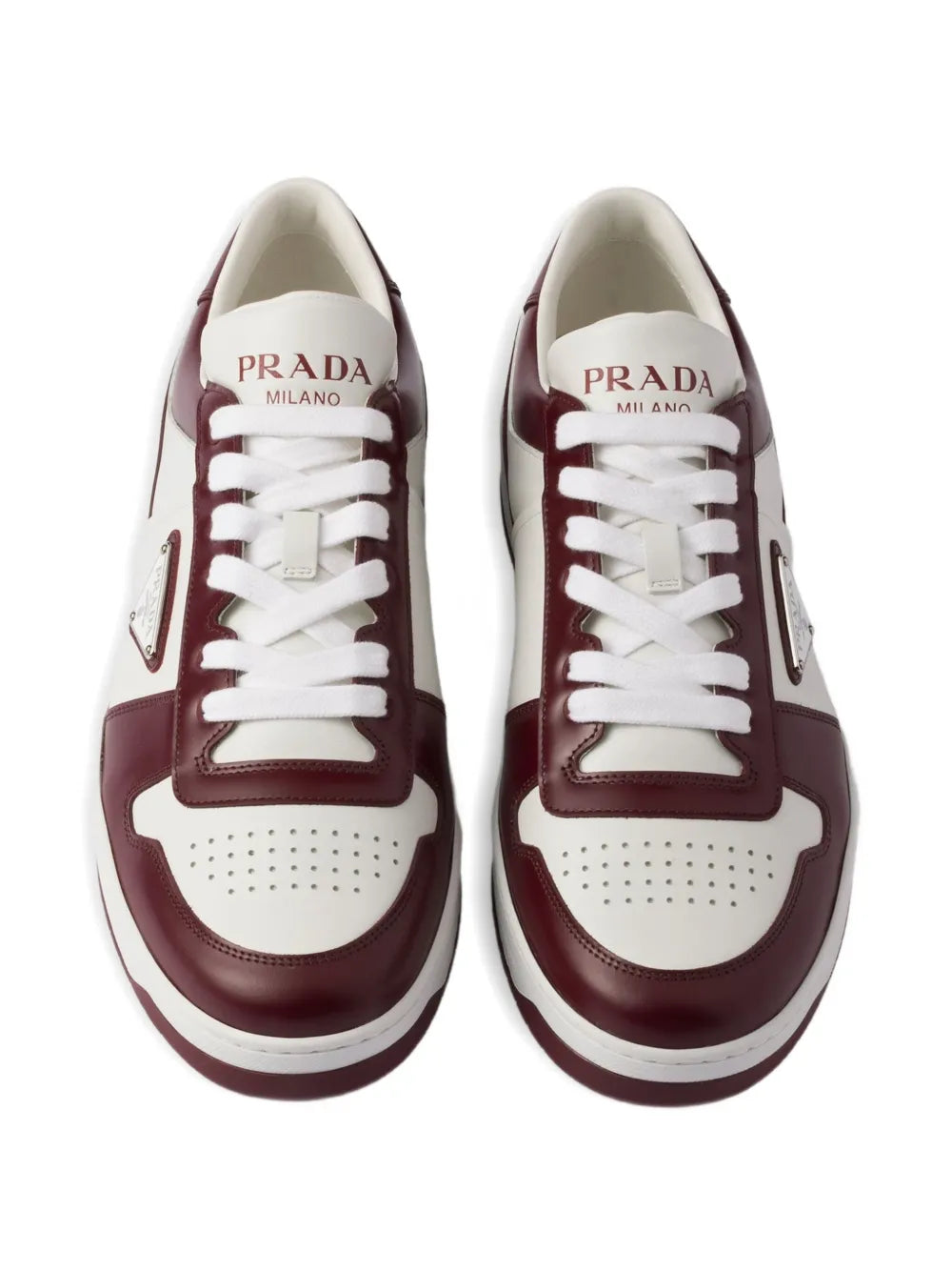 Prada Downtown Panelled Leather Sneakers