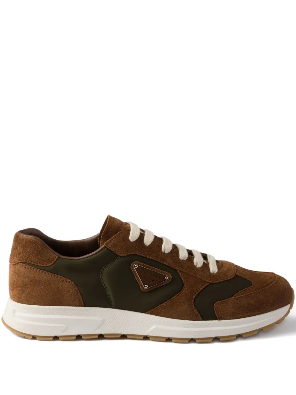 Prada Suede-Panelled Low-Top Sneakers