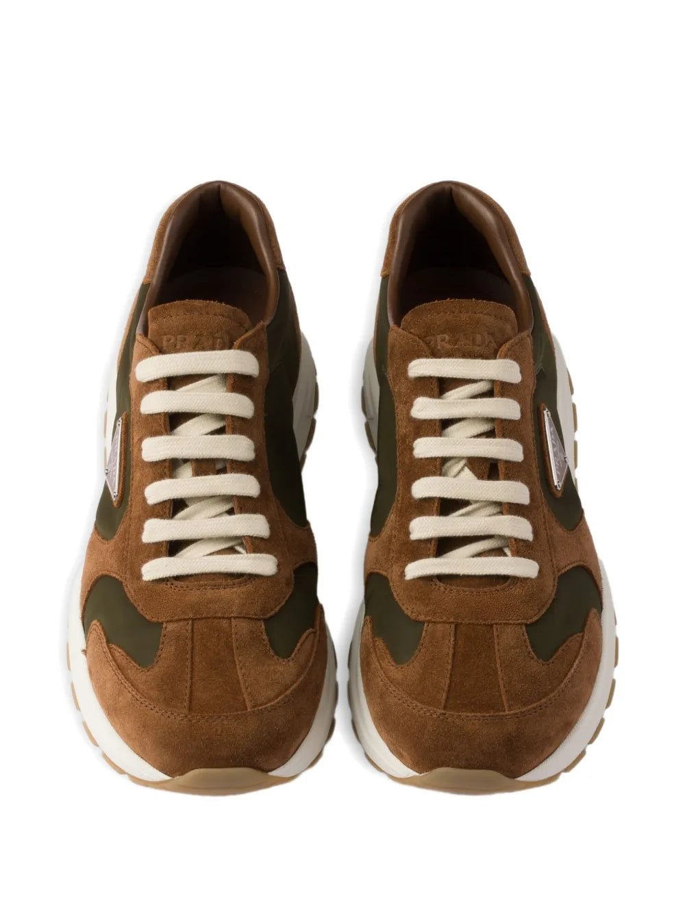 Prada Suede-Panelled Low-Top Sneakers
