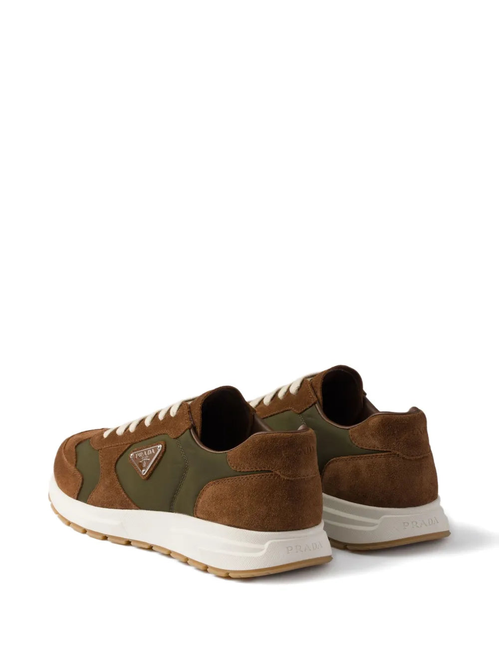 Prada Suede-Panelled Low-Top Sneakers