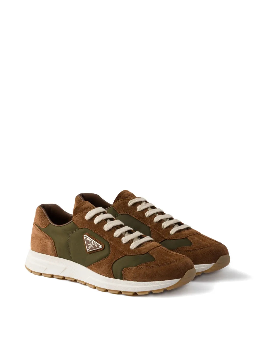 Prada Suede-Panelled Low-Top Sneakers