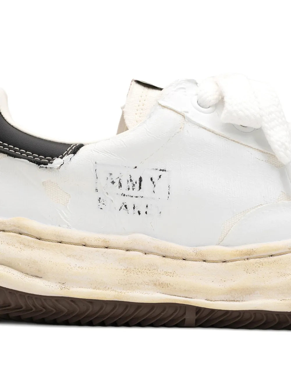 Maison Mihara Yasuhiro Torn-Film Attached Canvas Sneakers