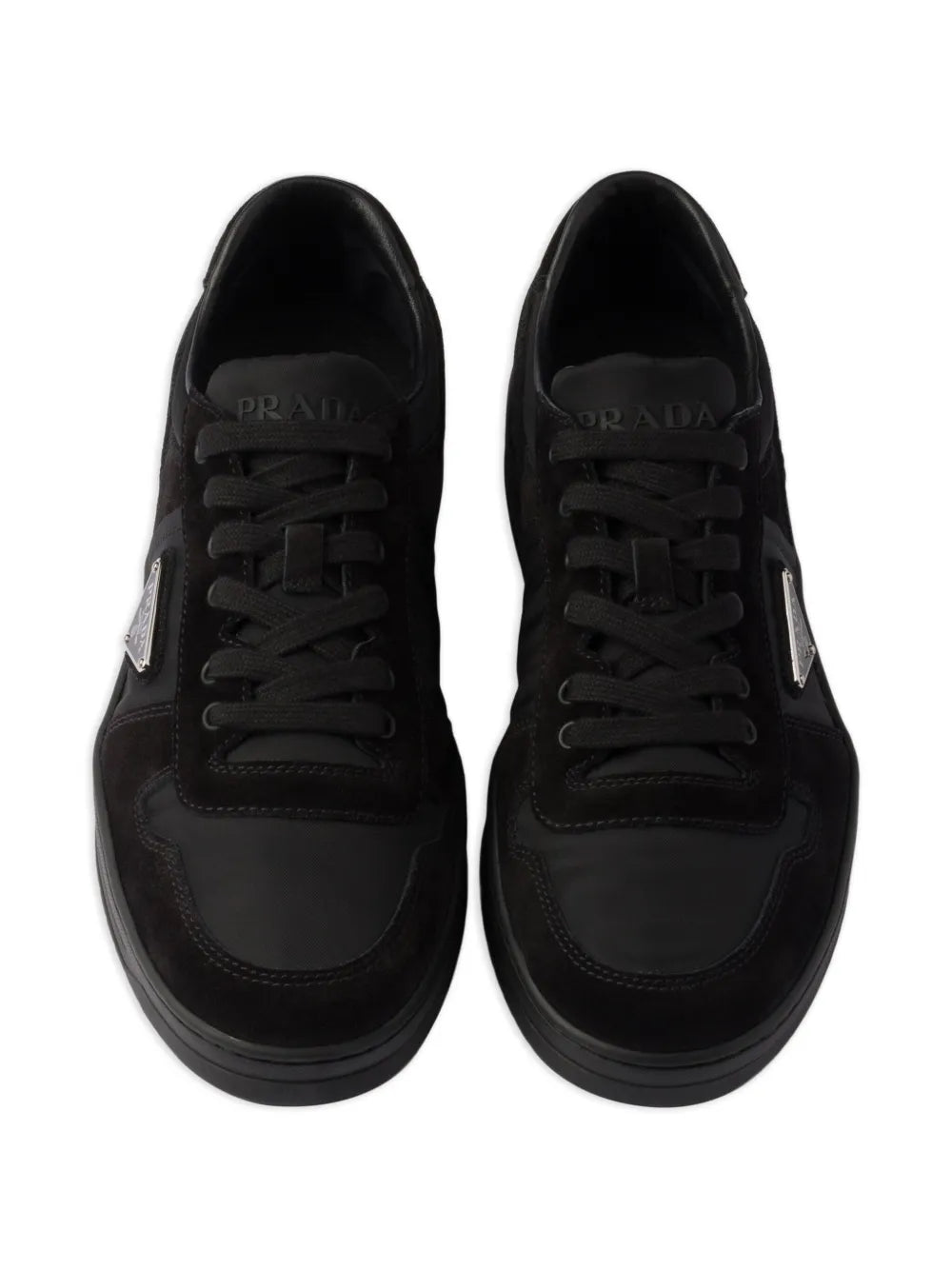 Prada Downtown Triangle-Logo Suede Sneakers