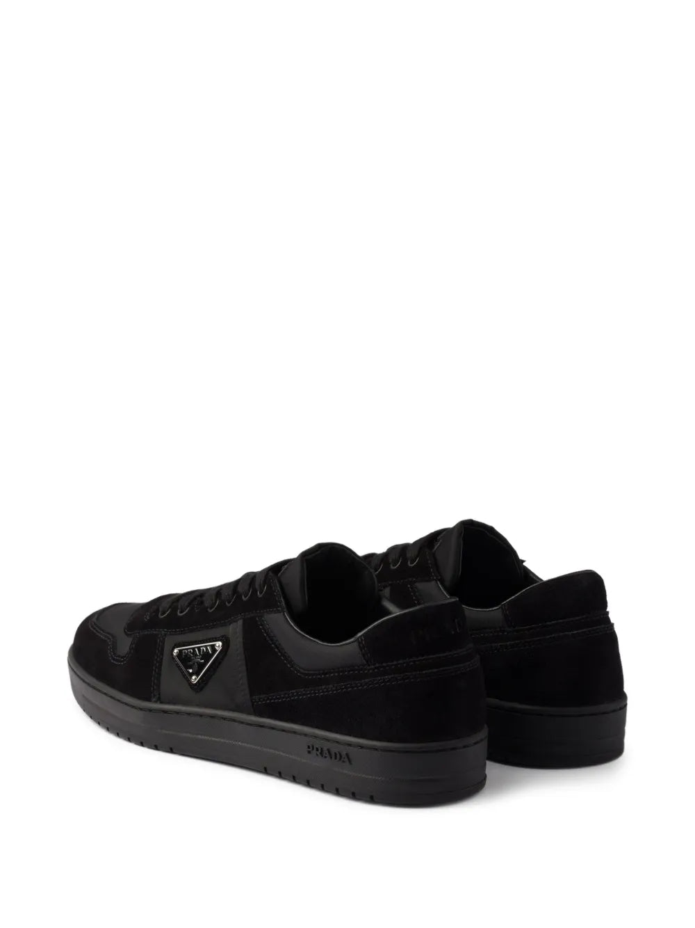 Prada Downtown Triangle-Logo Suede Sneakers