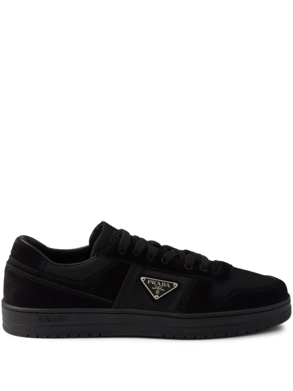 Prada Downtown Triangle-Logo Suede Sneakers