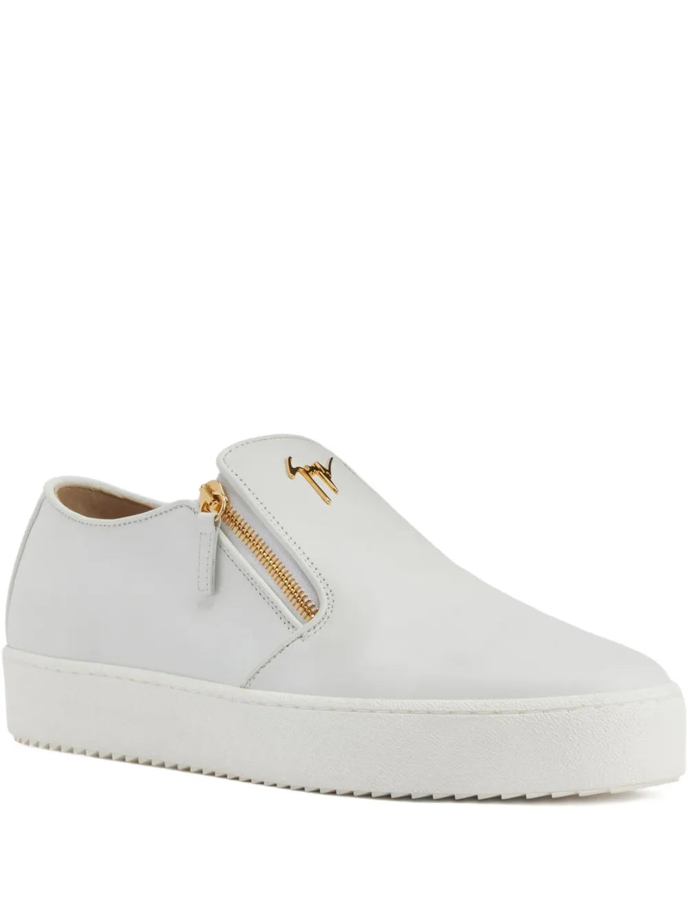 Giuseppe Zanotti Zip-Detail Leather Slip-Ons