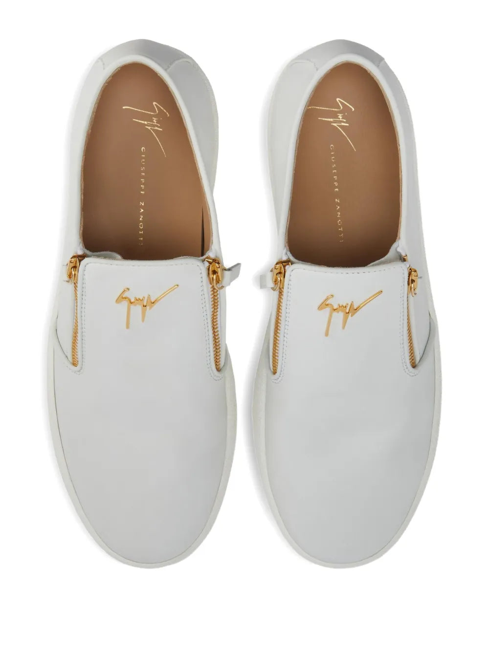 Giuseppe Zanotti Zip-Detail Leather Slip-Ons