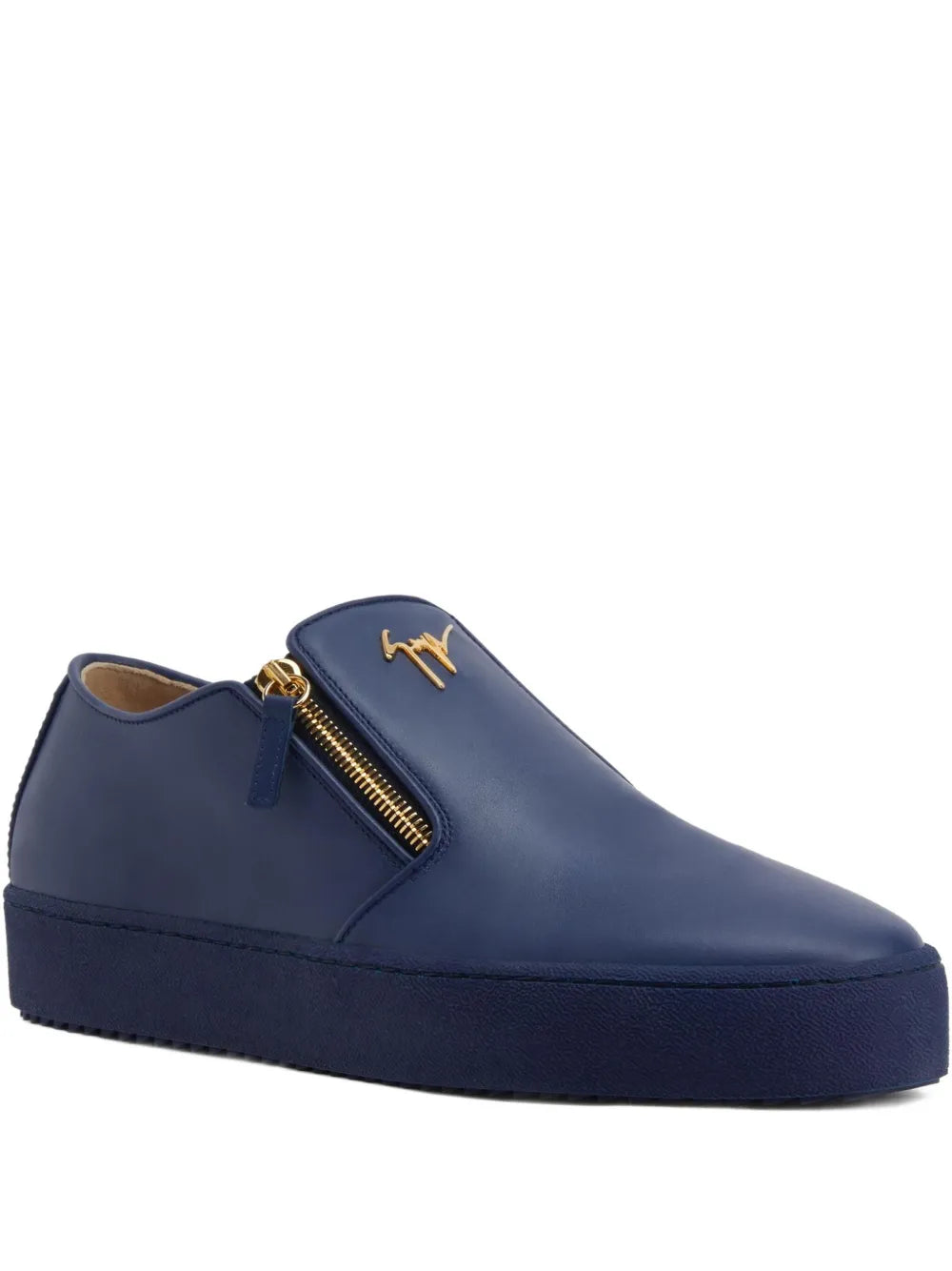 Giuseppe Zanotti Zip-Detail Leather Slip-Ons