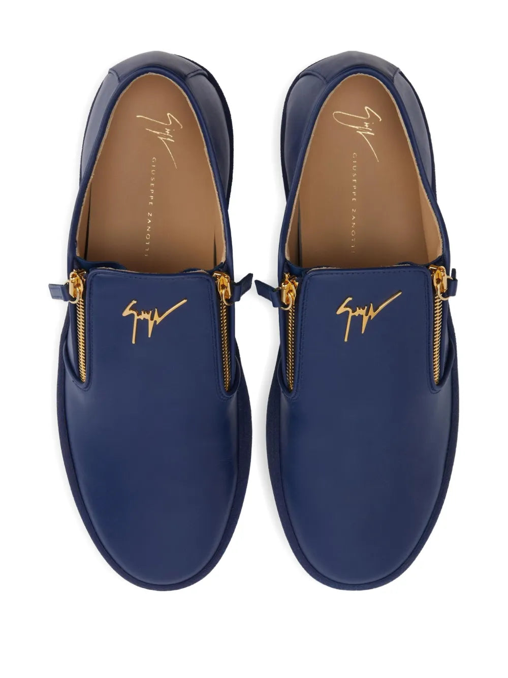 Giuseppe Zanotti Zip-Detail Leather Slip-Ons
