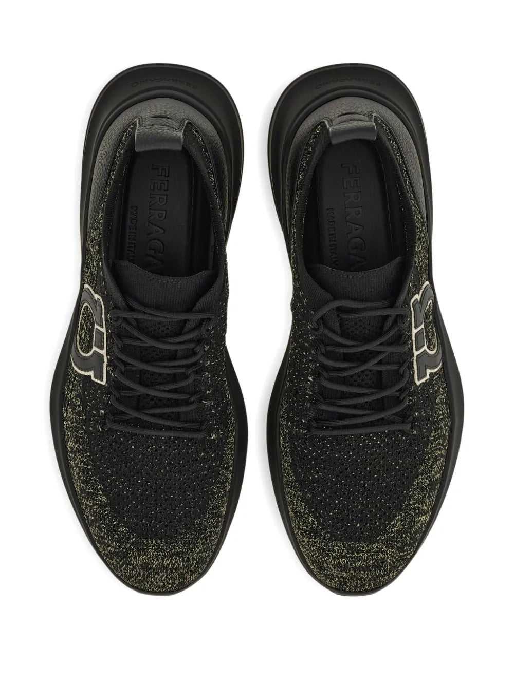 Ferragamo Gancini-Detail Knit Sneakers