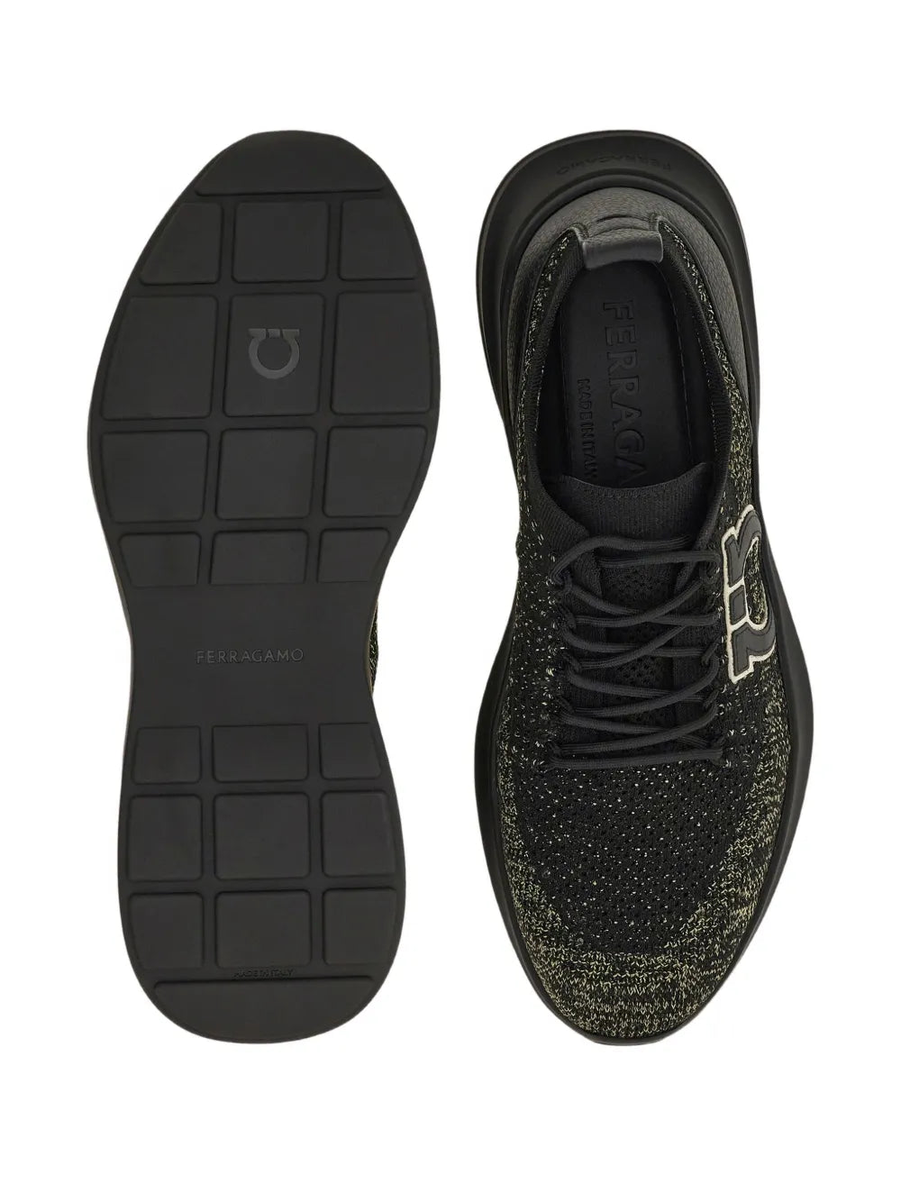 Ferragamo Gancini-Detail Knit Sneakers