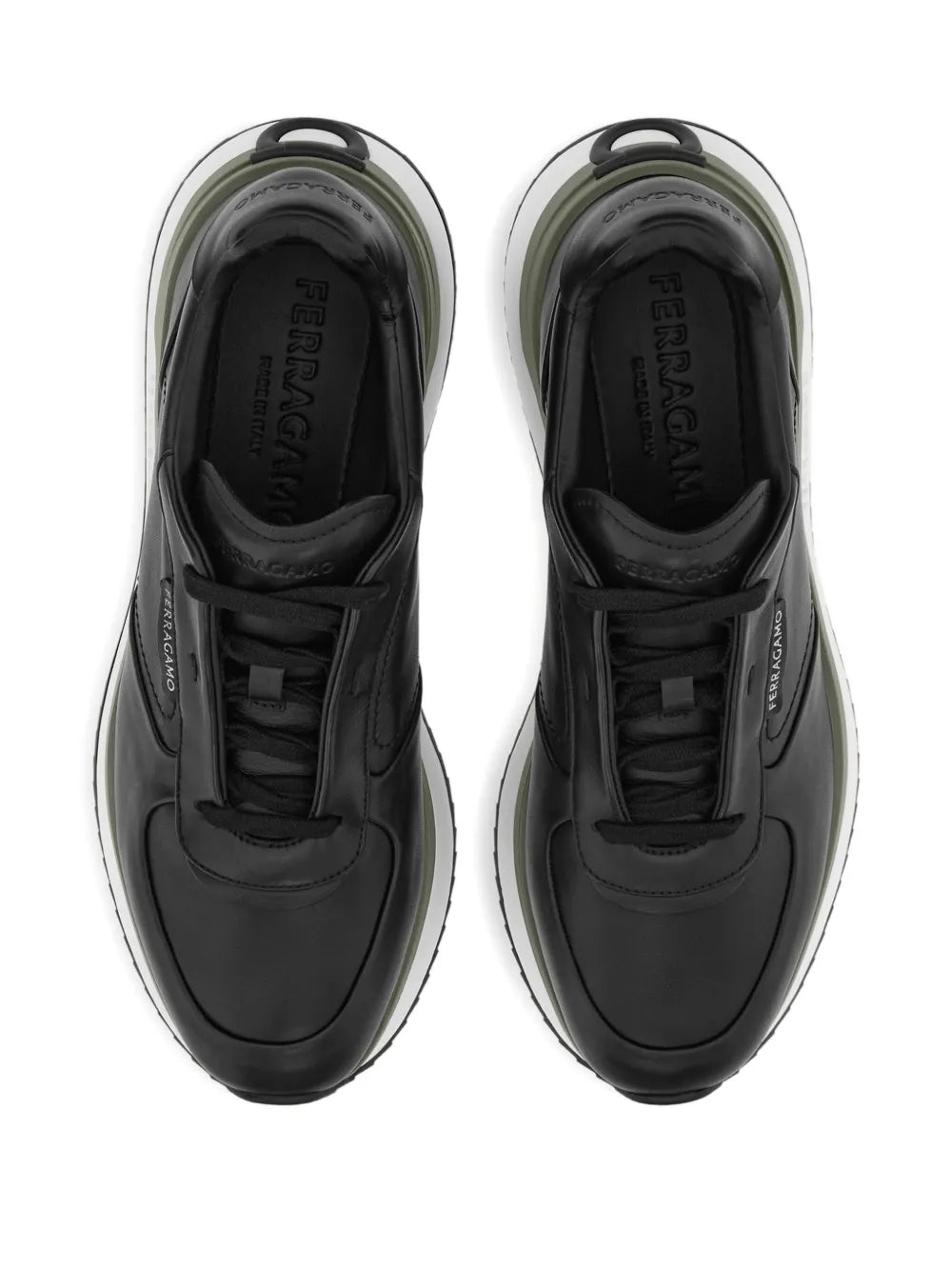 Ferragamo Lace-Up Leather Low-Top Sneakers