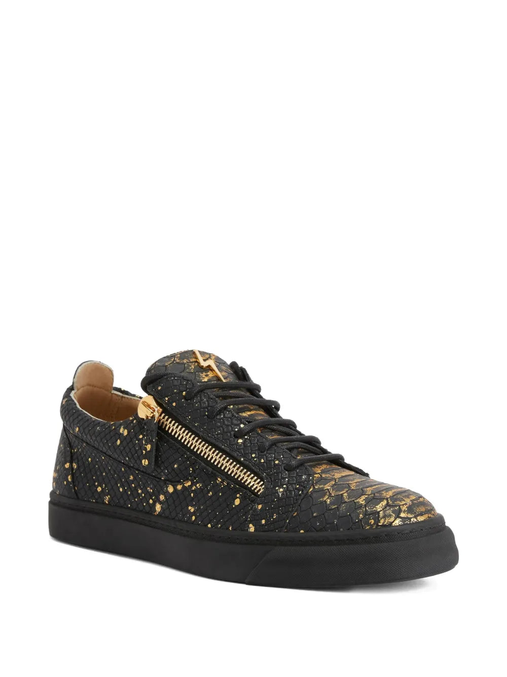 Giuseppe Zanotti Frankie Snakeskin-Print Zip Sneakers