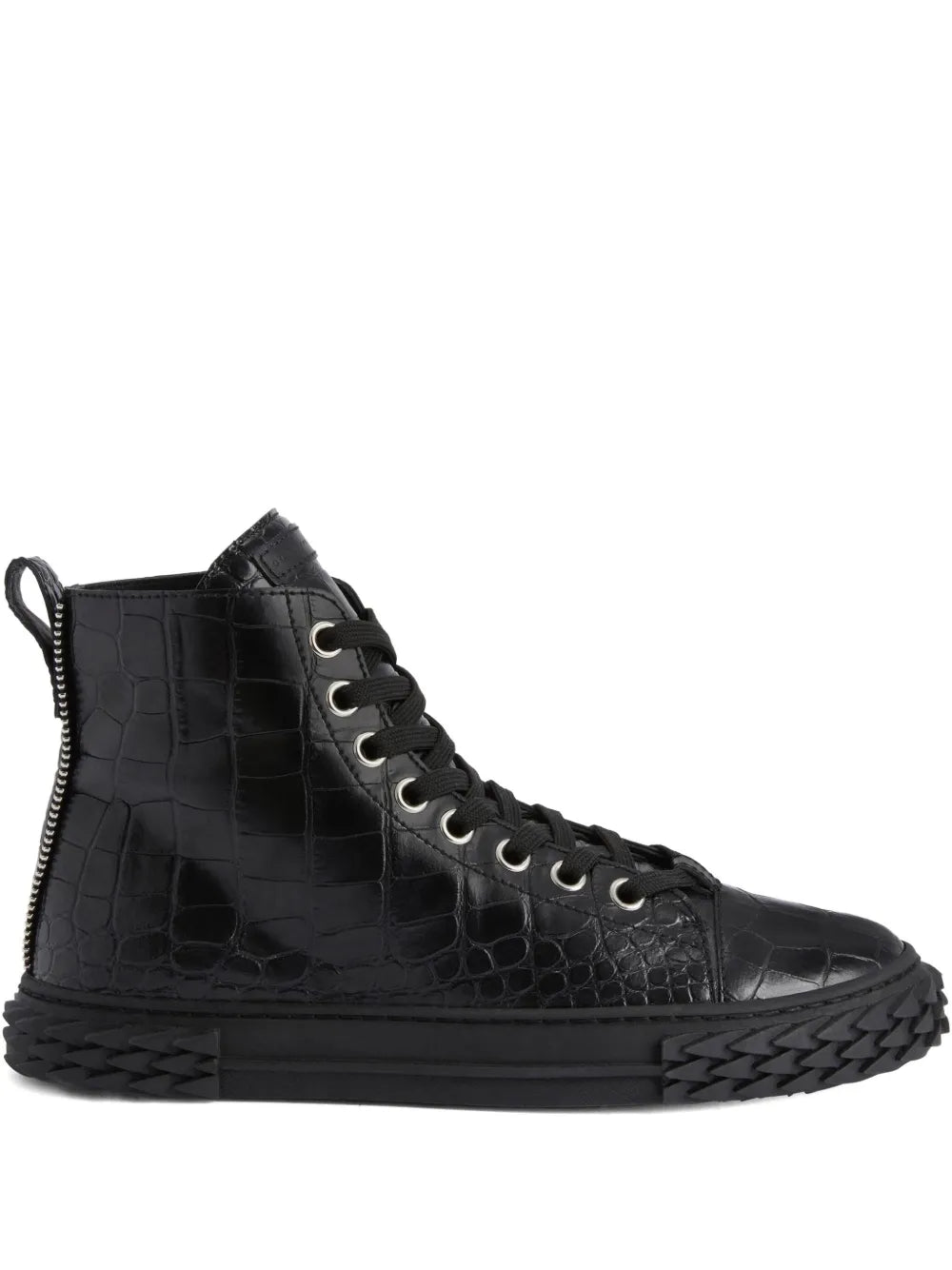 Giuseppe Zanotti Blabber Crocodile-Effect Lace-Up Sneakers