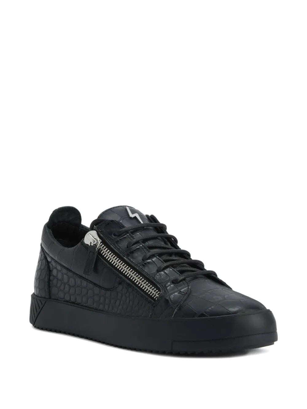 Giuseppe Zanotti Frankie Crocodile-Effect Zip Trainers