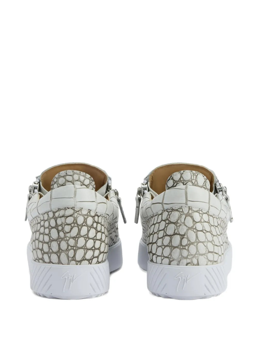 Giuseppe Zanotti Frankie Crocodile-Effect Zip Sneakers