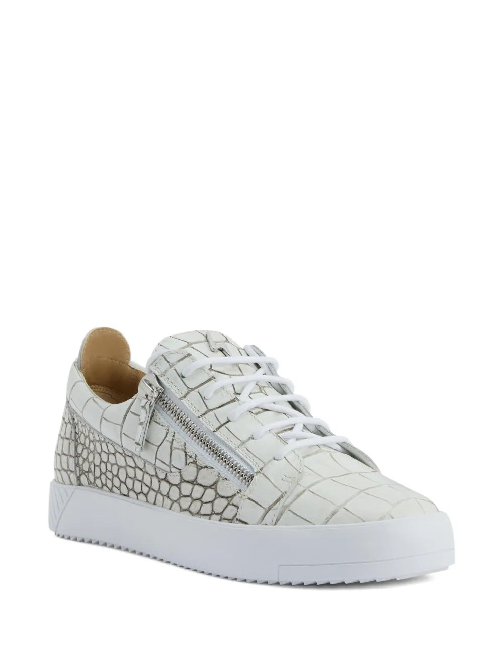 Giuseppe Zanotti Frankie Crocodile-Effect Zip Sneakers