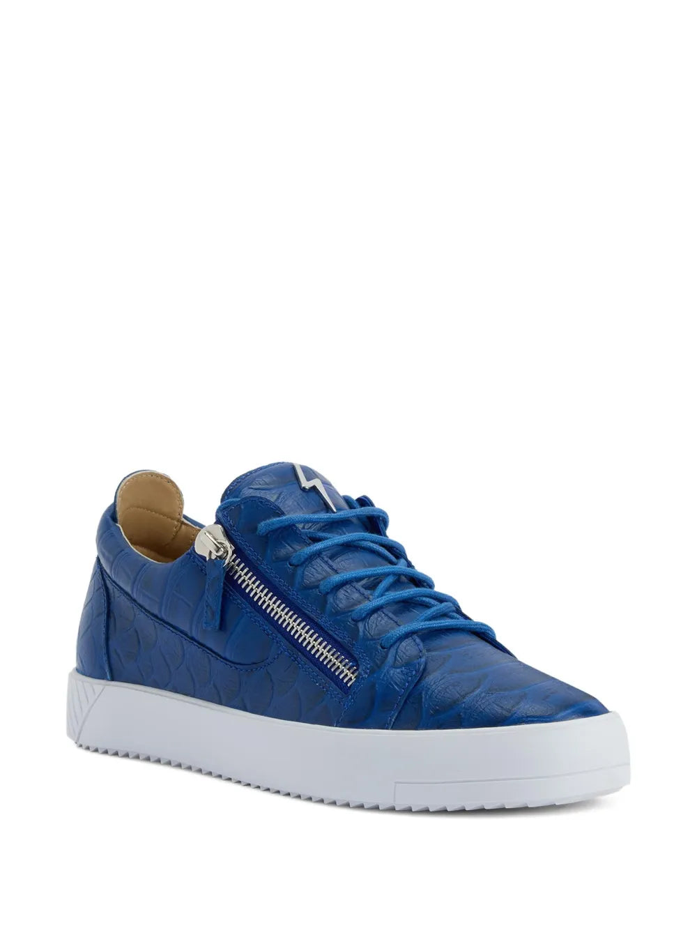 Giuseppe Zanotti Frankie Crocodile-Effect Zip Sneakers