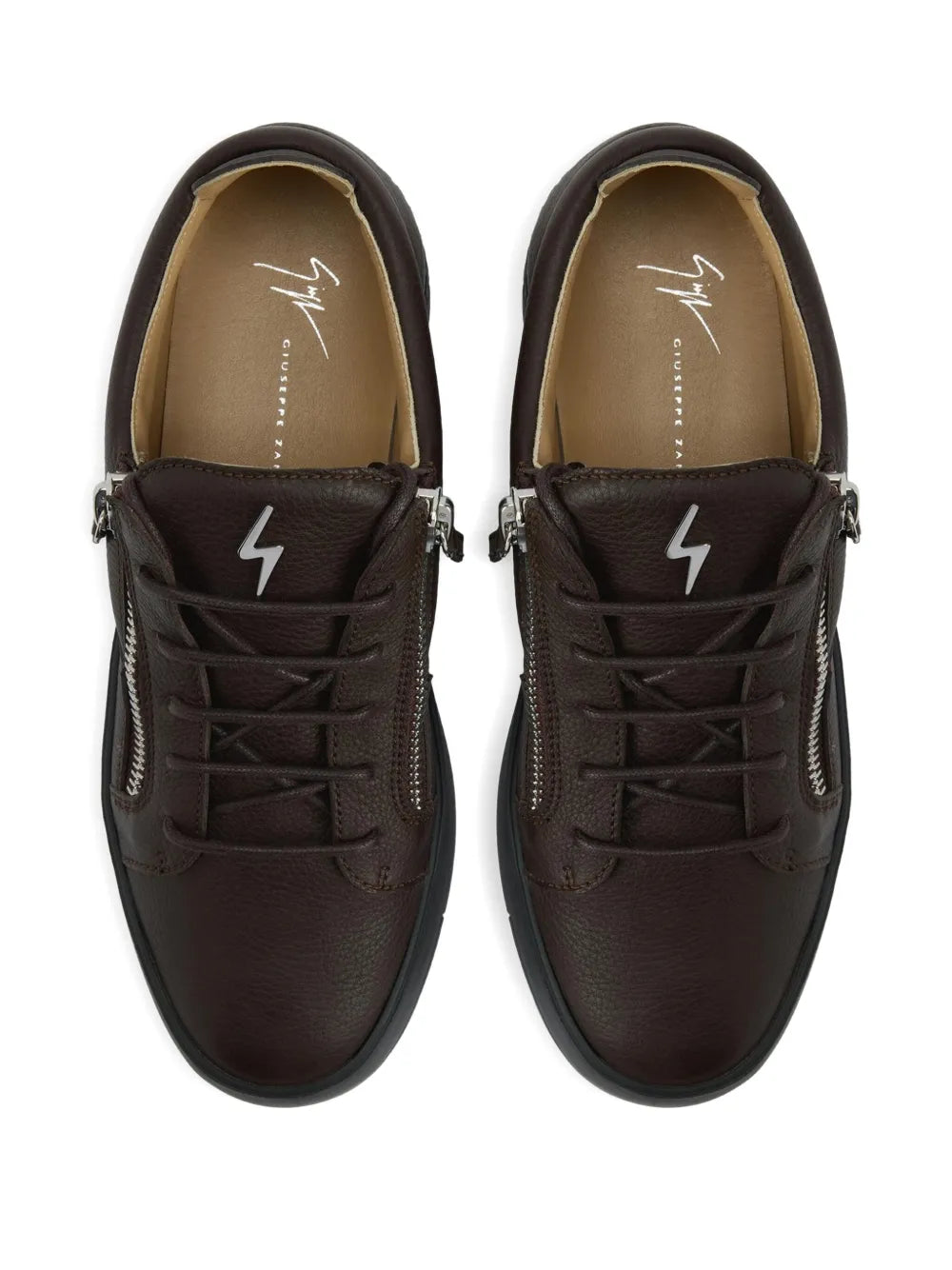 Giuseppe Zanotti Frankie Zip-Detail Leather Sneakers