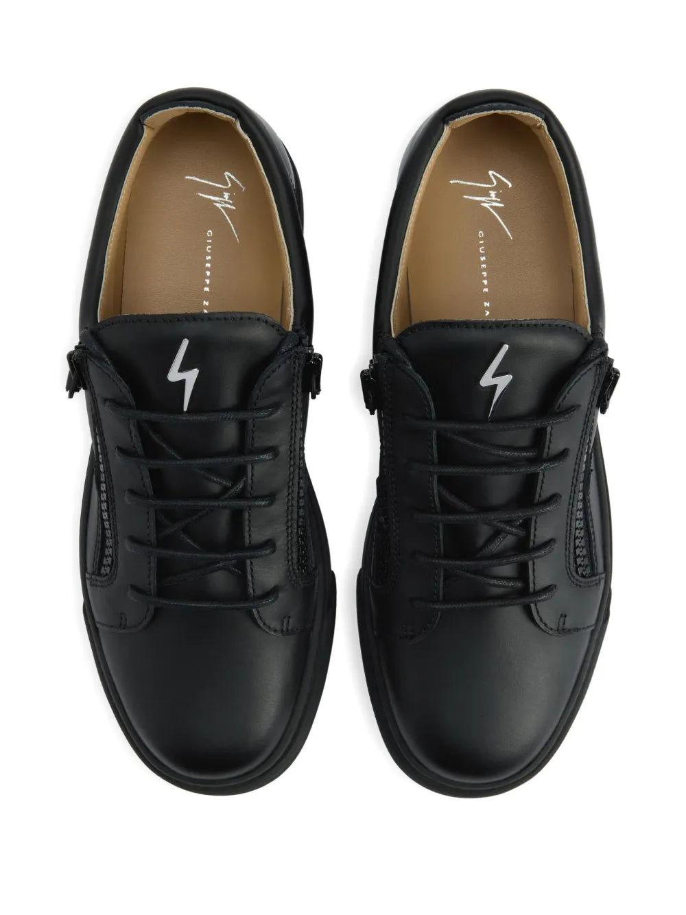 Giuseppe Zanotti Frankie Zip-Detail Leather Sneakers