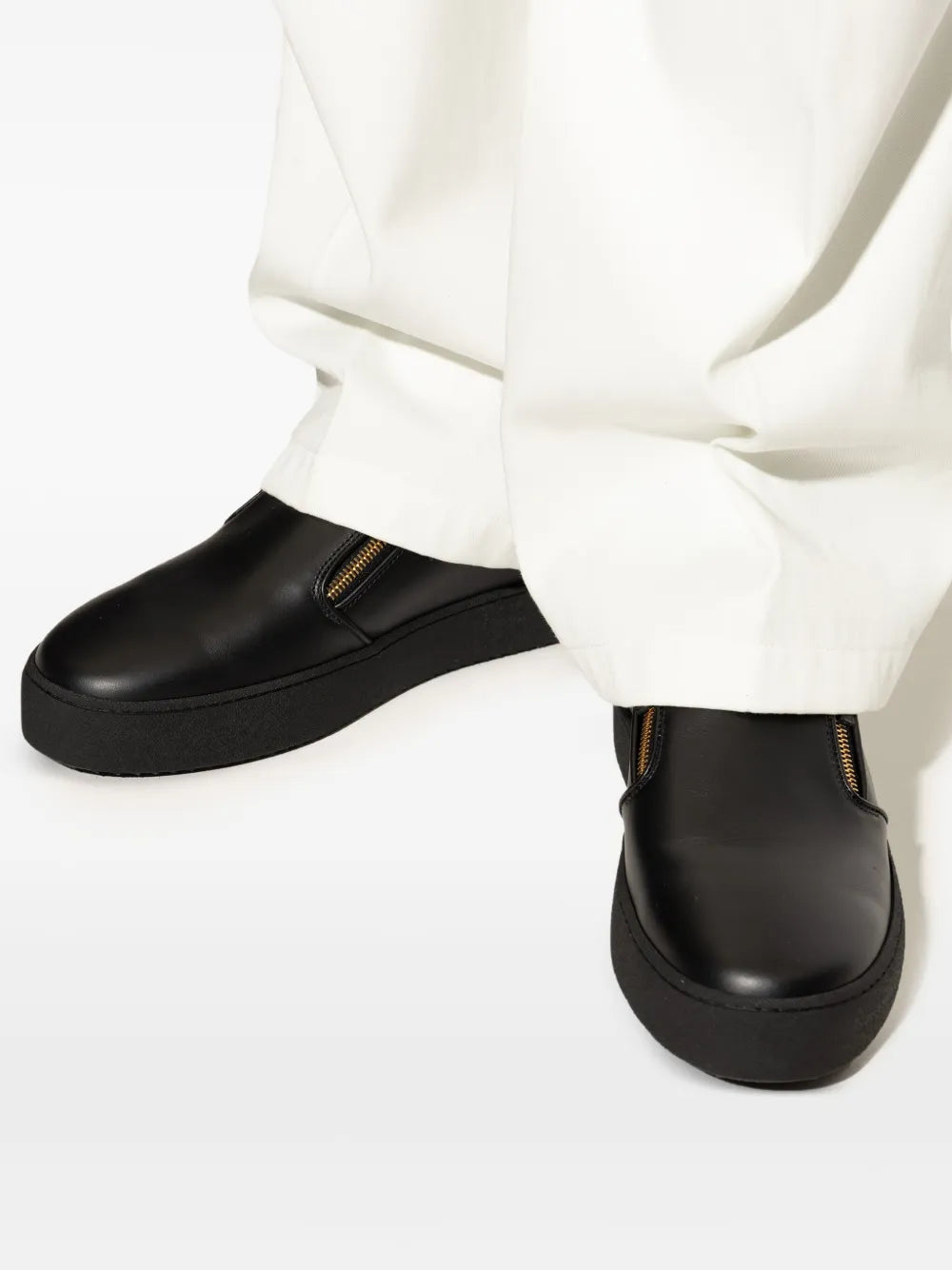 Giuseppe Zanotti Zip-Detail Leather Sneakers