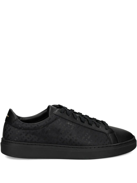 Boss Patterned Leather Sneakers