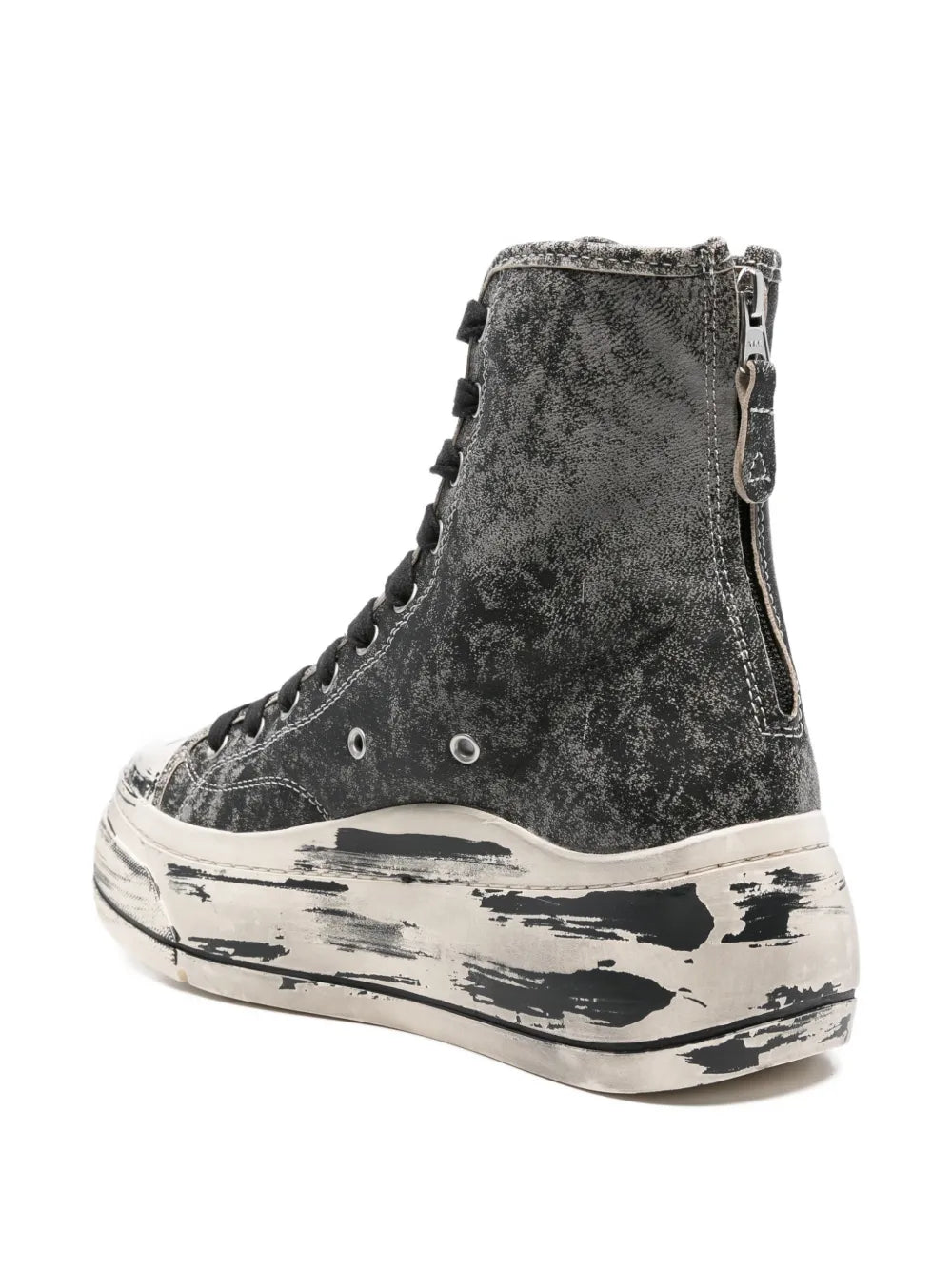 R13 Kurt Distressed-Effect Zip-Fastening Sneakers