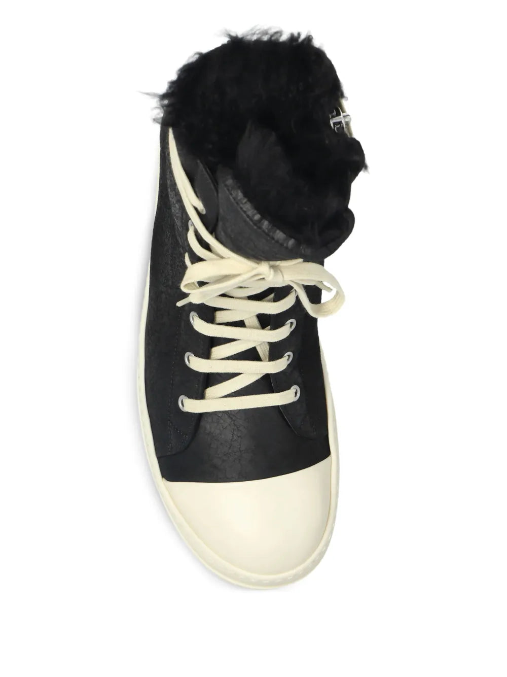 Rick Owens Shearling-Lined Lace-Up Sneakers