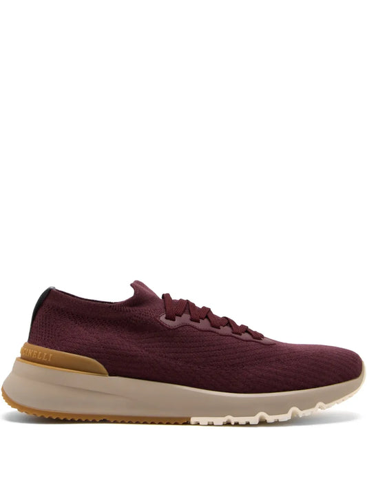 Brunello Cucinelli Knitted Lace-Up Sneakers