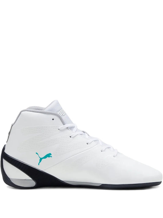 Puma Mapf1 Carbon Cat Mid White Sheen Green Sneakers