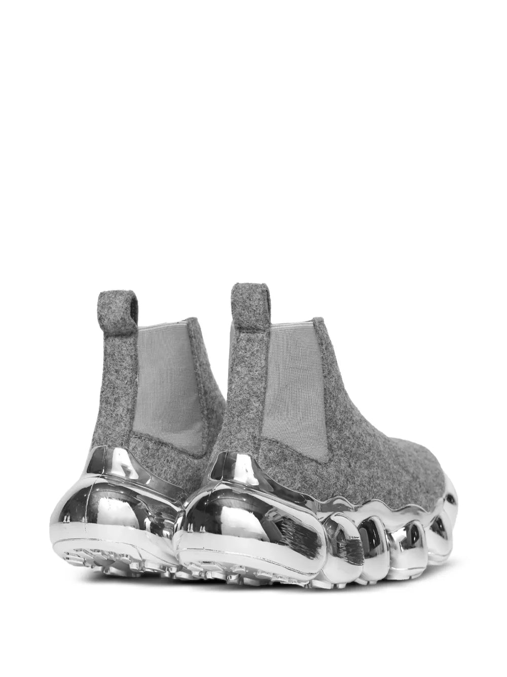 Grounds Jewelry Felt Metallic-Sole Grey Sneakers