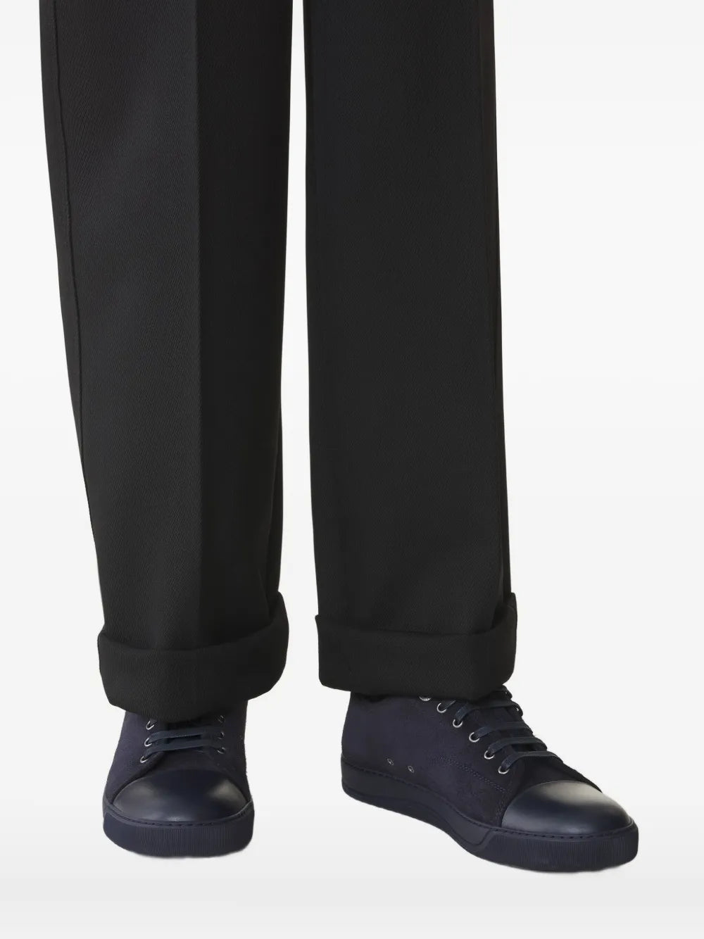 Lanvin Suede Leather Cap-Toe Sneakers