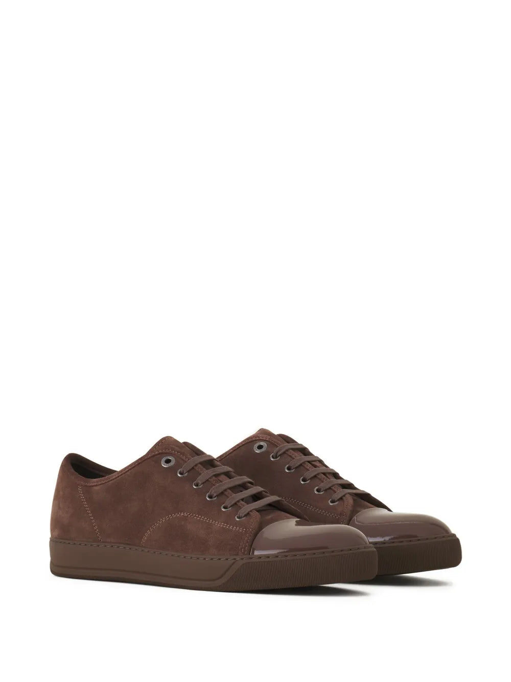 Lanvin Suede Leather Cap-Toe Sneakers