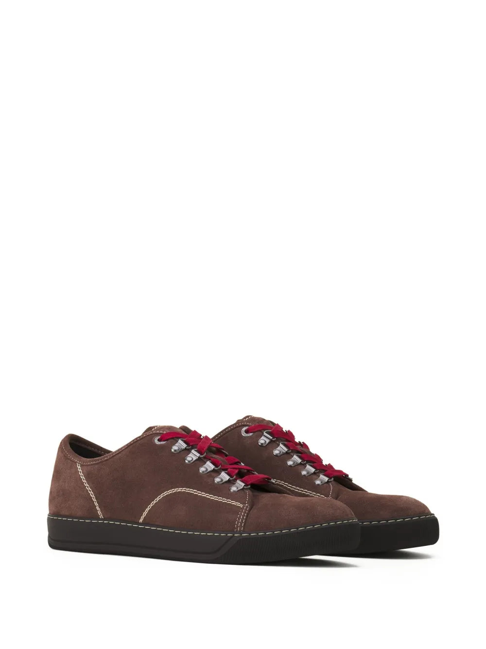 Lanvin Suede Leather Lace-Up Sneakers