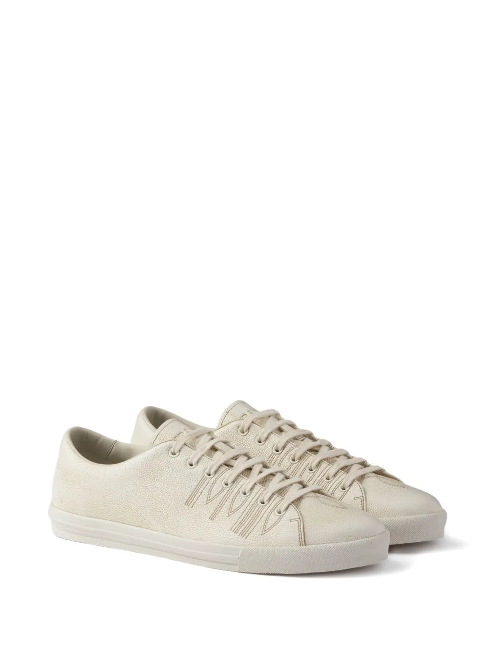 Prada Distressed Leather Sneakers
