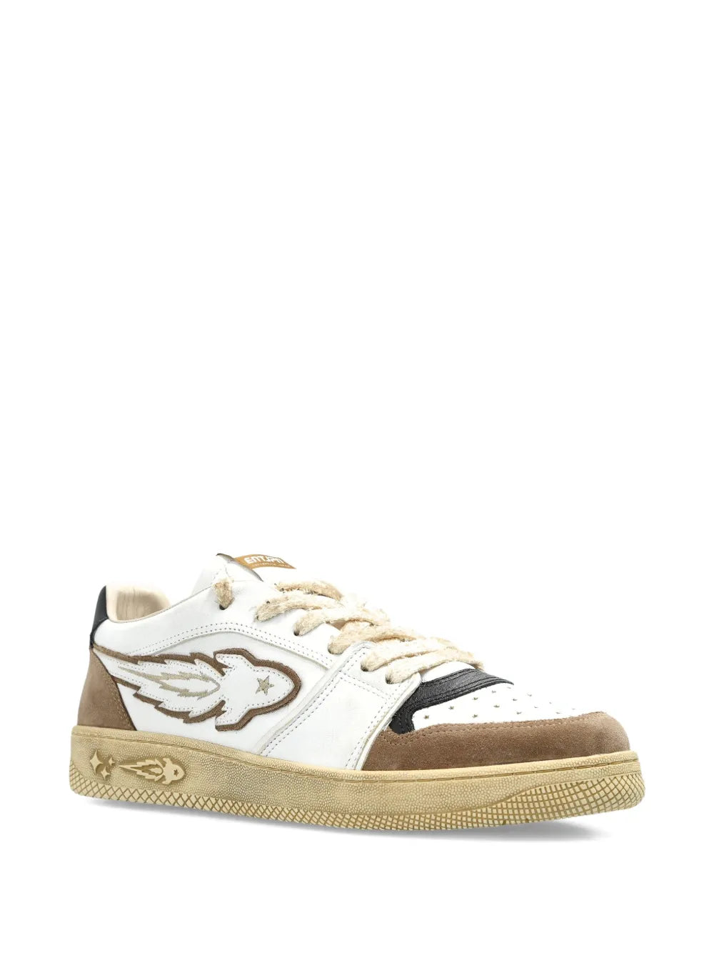 Enterprise Japan Egg Rocket Embellished Leather Sneakers