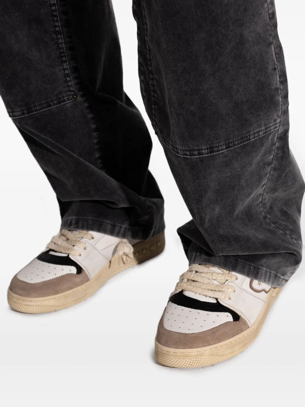 Enterprise Japan Egg Rocket Embellished Leather Sneakers