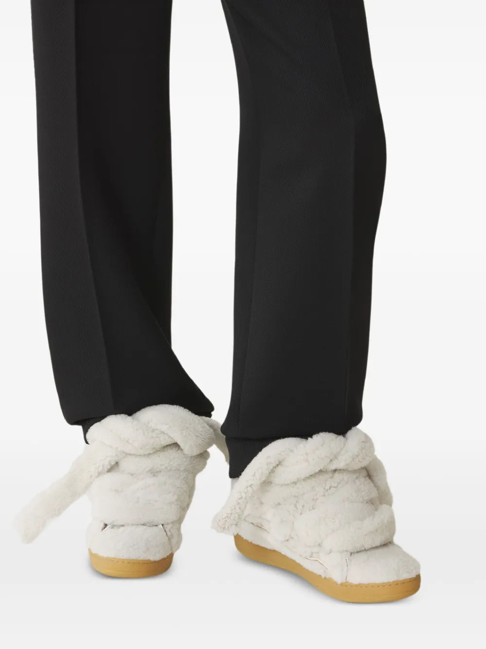 Lanvin Curb Shearling Sneakers