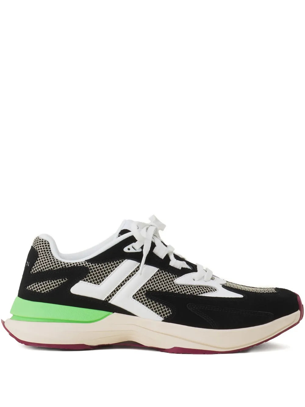 Lanvin Mesh-Panel Leather Sneakers