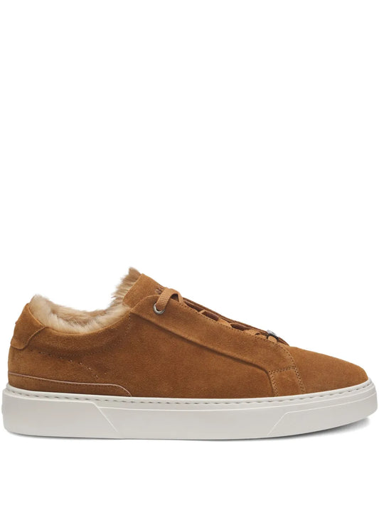 Boss Fur-Lined Lace-Up Sneakers