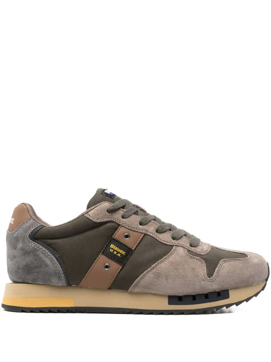 Blauer Suede Panelled Sneakers