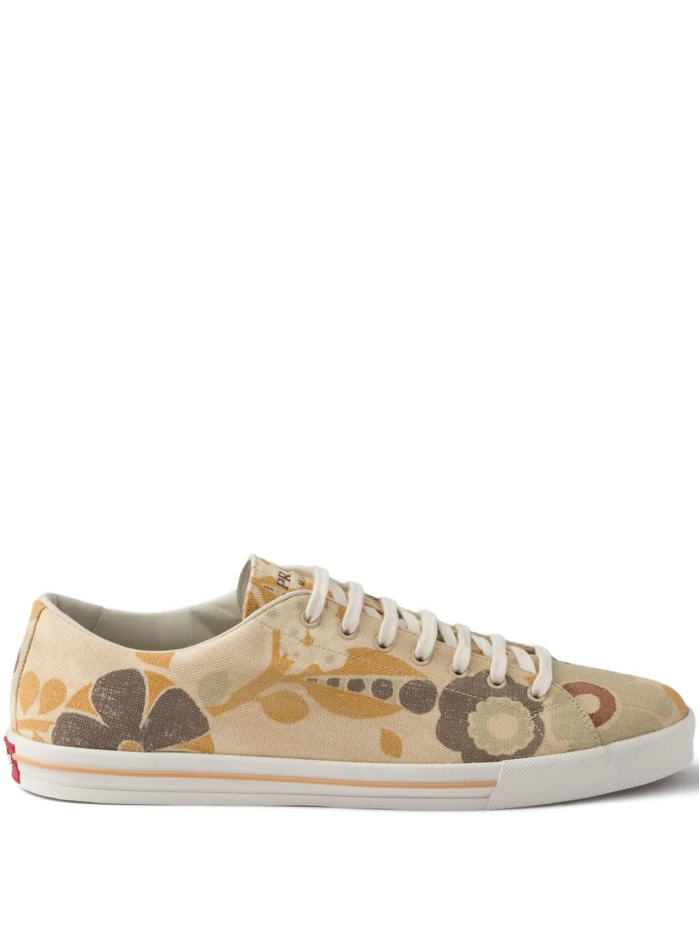 Prada Floral Print Lace-Up Sneakers