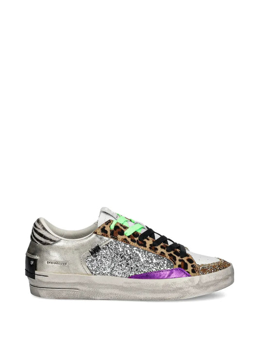 Crime London Sk8 Deluxe Animal-Print Glitter-Embellishment