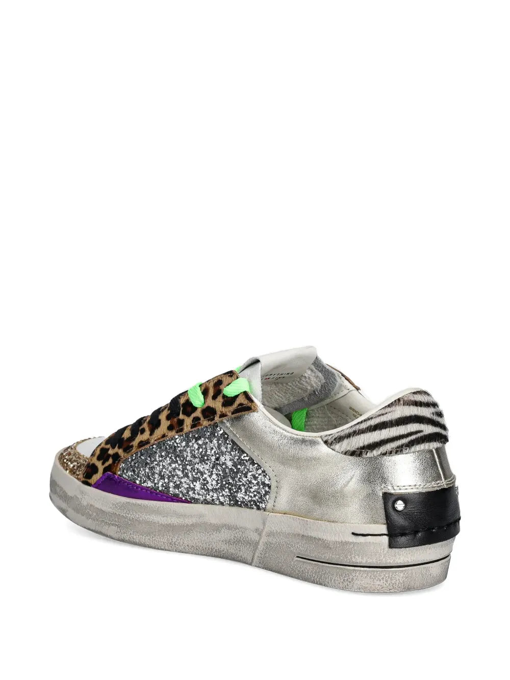 Crime London Sk8 Deluxe Animal-Print Glitter-Embellishment