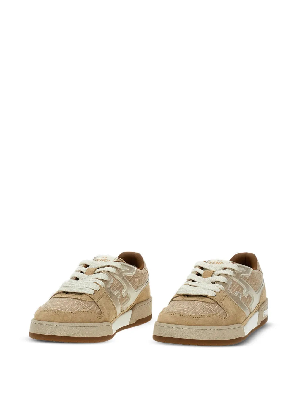 Fendi Match  Leather Low-Top Sneakers