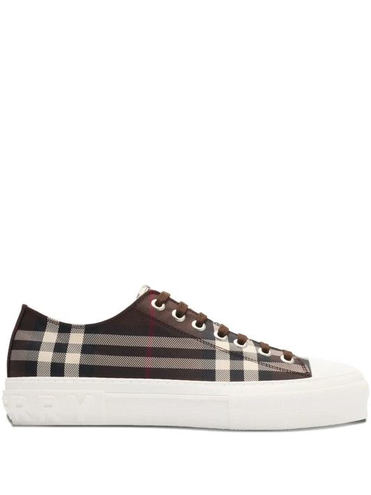 Burberry Check-Pattern Lace-Up Sneakers