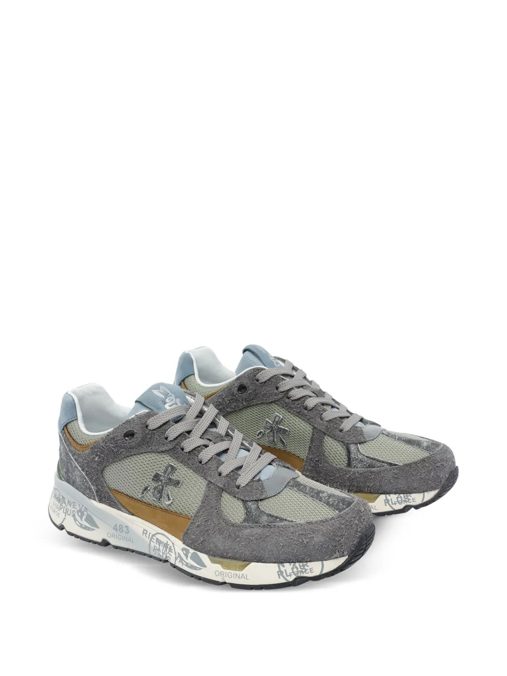 Premiata Suede-Panel Lace-Up Sneakers