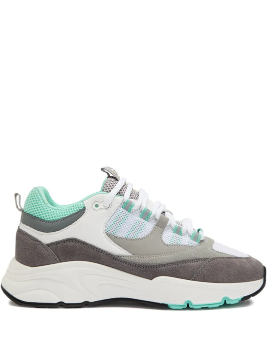Cleens Aero Mesh-Panels Suede Low-Top Sneakers