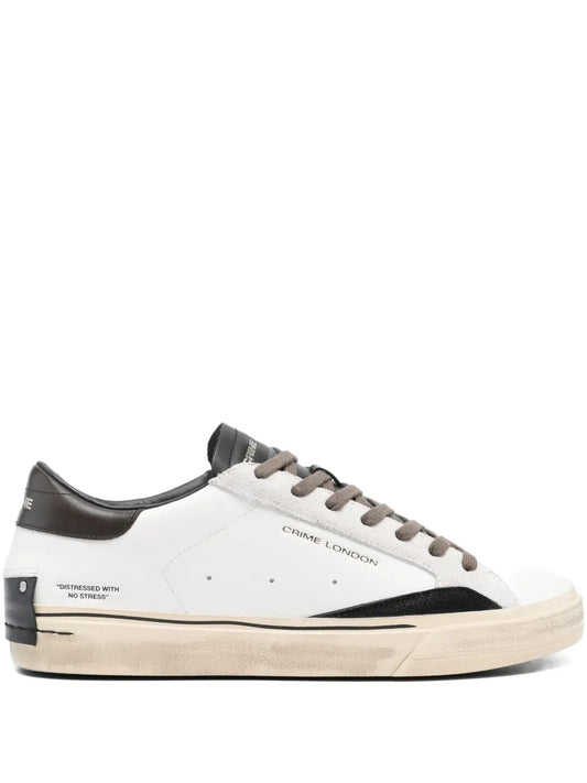 Crime London Distressed Leather Sneakers